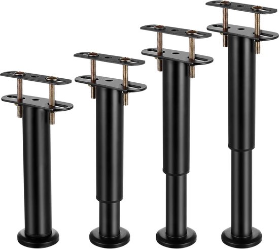 Set Mit 4 Höhenverstellbaren Metallbettbeinen Maße 18 32 Cm Mittlere Stützstangen Für Bettgestelle Möbelstützen Mittlere Stützbeine Für Geeignet