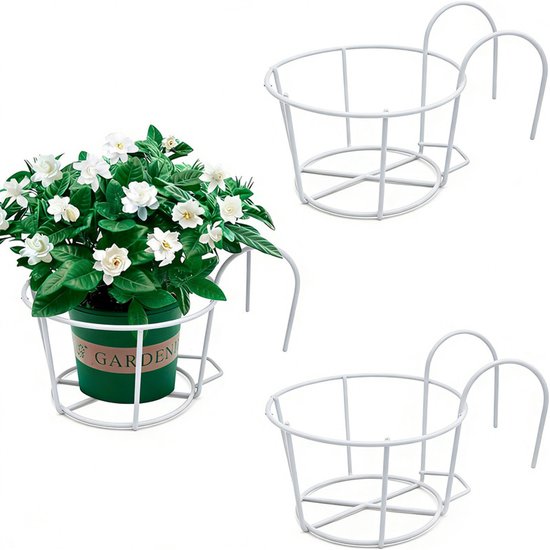 Runder Hängeblumenständer – Geeignet Für Balkone, Gärten, Zäune, Innen- Und Außenbereiche – Dreiteiliges Set – Schwarz