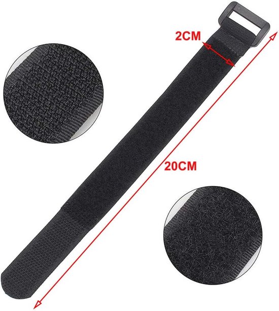 30 Stück Nylon Klett Kabelbinder, Wiederverwendbare Klettbänder, Multifunktionale Klett Kabelbinder 20x2cm (schwarz)
