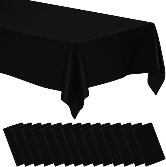 Schwarze Tischdecken 14 Stück 137 X 274 Cm Schwarze Kunststofftischdecken Papiertischdecken Rechteckige Schwarze Partytischdecken Für Picknicks