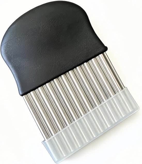 Wellenförmiger Pommes-frites-schneider Kartoffelspiralschneider Aus Edelstahl Wellenschneider Für Pommes Frites Gemüse Und Obst Schwarz