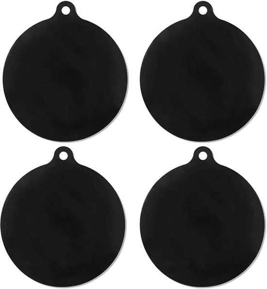 4-teiliges Set Hitzebeständiger Matten Aus Silikon, Rutschfest Und Ideal Als Herdplattenschutz, Für Küchenutensilien, Schwarz