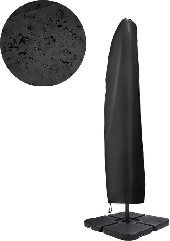 Schutzhülle Für Ampelschirme, Für Sonnenschirme Mit Stange, 420d Oxford-gewebe, Wasserdicht, Uv-beständig, Mit Reißverschluss Und Aufbewahrungstasche, 265 X 40/50/70 Cm (schwarz)
