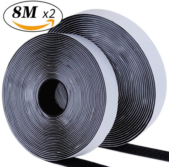 Selbstklebendes Klettband 20 Mm X 5 Meter, Extra Stark, Doppelseitig (schwarz, 20 Mm X 5 M)