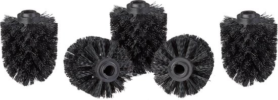 Ersatz-wc-bürstenkopf – 5er-set – 12-mm-gewinde – Durchmesser 8 Cm – Schwarz