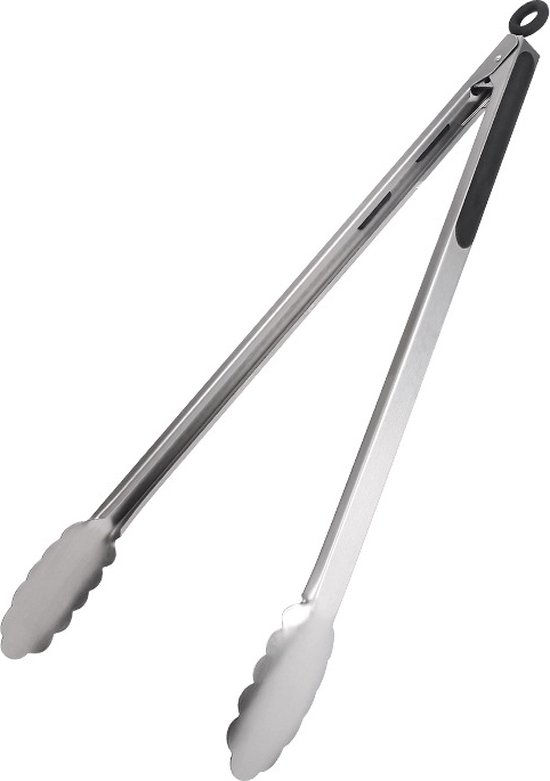 Grillzange Fleischzange Servierzange Küchenzange Salatzange Grillzange Schwarz 40 Cm Grillzange Fleischzange Edelstahl