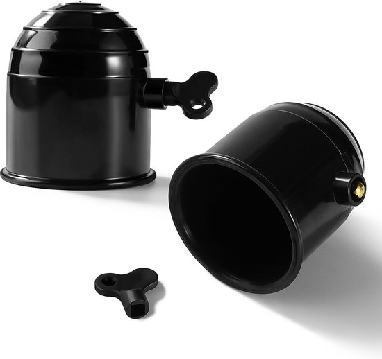 4-teilige Kugelkopfabdeckung Mit Schloss, 50 Mm Kunststoff-kugelkopfabdeckung, Schutzkappe Für Die Anhängerkupplung, Kugelkopfabdeckung, Schwarz