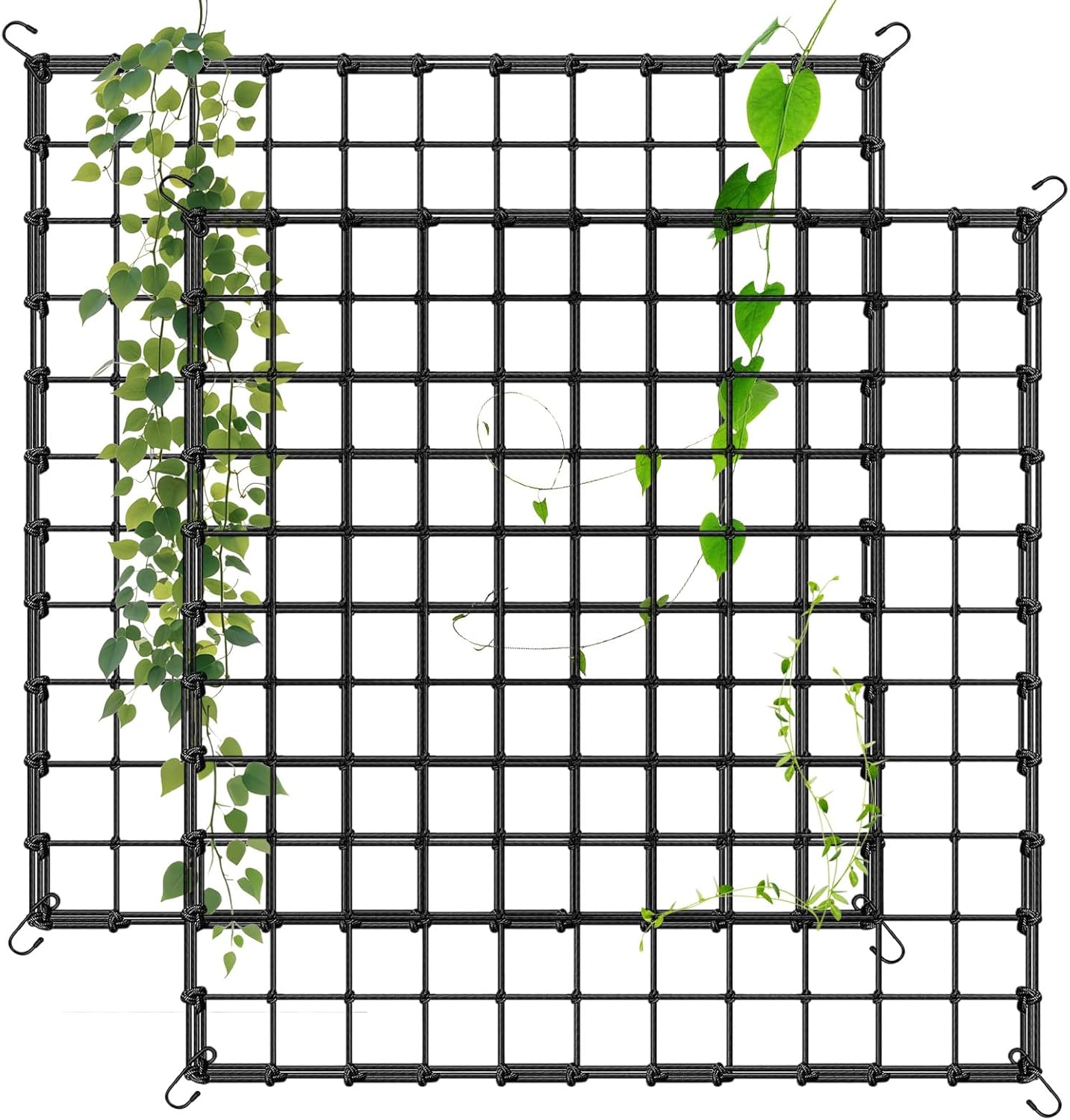 Lot De 2 Filets De Support Pour Plantes, Filet De Culture, 150 X 150 Cm, Avec 4 Crochets, Filet De Treillis Élastique Pour Légumes Et Fruits