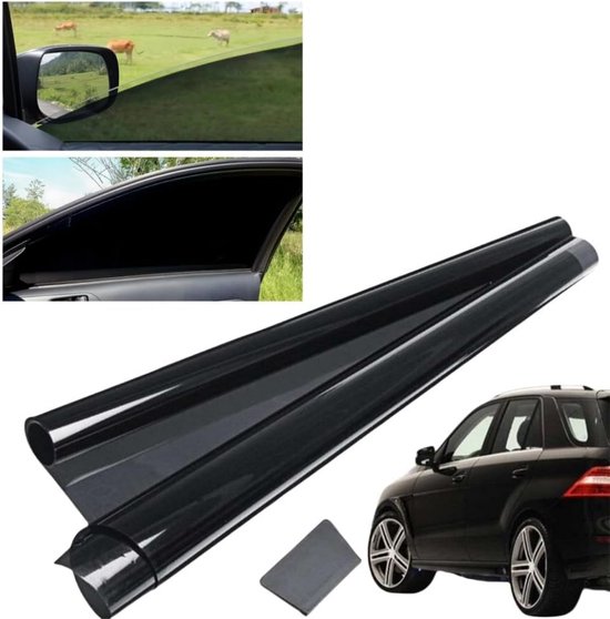 Sichtschutzfolie Für Autoscheiben 50 X 300 Cm Verdunkelungsfolie Für Camping Sonnenschutz Mit Uv-schutz Wärmeisolierende Schwarze Für 35