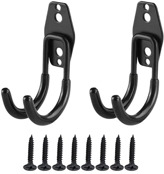 Dailygoods – Garagenhaken, 2-teilig, Wandhaken Für Fahrradwerkzeug – Schwarz