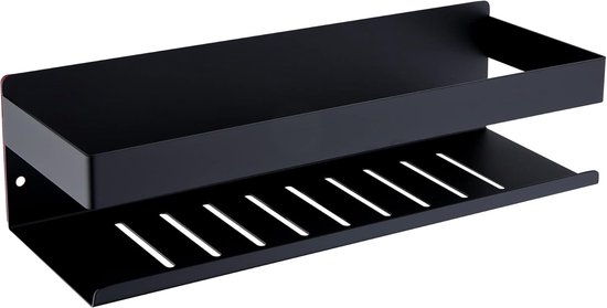 Wandmontiertes Duschregal – Selbstklebend – 30 Cm – Mattschwarz – Edelstahl