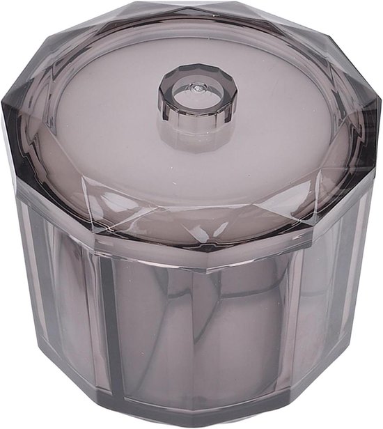 Wattestäbchenhalter Aus Acryl – Kosmetik-organizer Aus Baumwolle – Badezimmer-organisation – Mit Staubschutzhülle – 11 X 10 X 9 Cm – Schwarz
