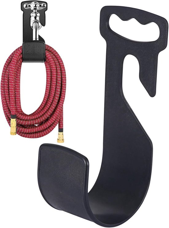 Gartenschlauchhalter – Haken Für Gartengeräte – Gartenaufbewahrung – Stabilisierendes Design – 28 X 13 Cm – Schwarz