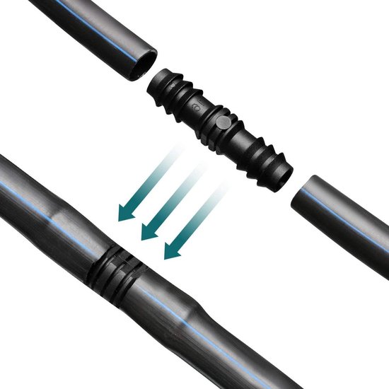 Bewässerungssystem-teile – Tropfschlauchanschlüsse – Pflanzenbewässerung – Robuster Kunststoff – 16-mm-schlauch – Schwarz