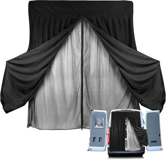 Große, Klappbare Türabdeckung, Heckklappengitter, 148 X 180 Cm, Schwarzes Netzgewebe Für Auto, Wohnmobil, Transporter, Campervan