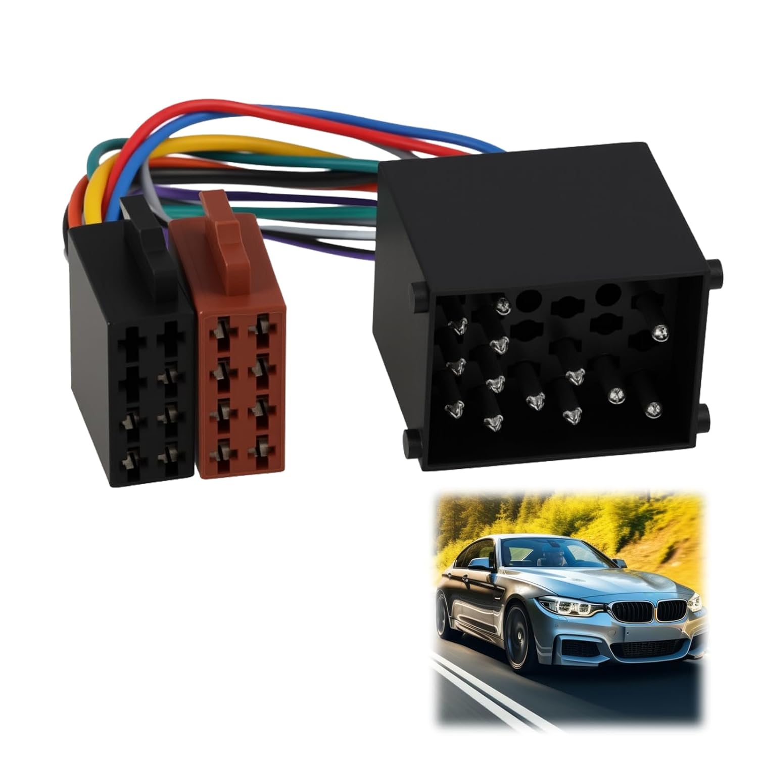 17-poliger Iso-autoradioanschluss, Kompatibel Mit E30, E39, E36, E46, Mini, X5, Z3 Und Weiteren Modellen Universeller Audio-/videoanschluss Für Die Einfache Installation Von Audiosystemen