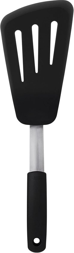 Flexibler Silikon-omelettspatel – Langer Silikon-küchenspatel Für Pfannkuchen Und Eier – Silikon, Edelstahl, Schwarz, 30 Cm