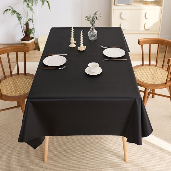 Rechteckige Tischdecke Aus Weichem Leder, Wasserdicht Und Waschbar, Für Partys, Picknicks Und Camping, Outdoor-tischdecke (schwarz, 140x200 Cm).