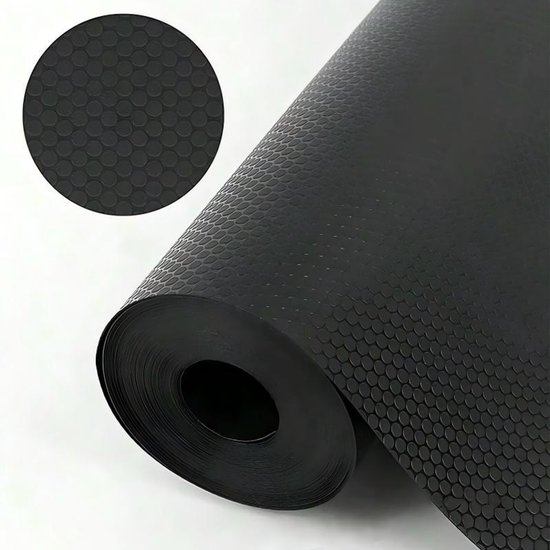 Schubladenmatte Regalbodenmatte Küchenschrank-schubladenmatte Wasserdicht Verstellbare Größe Geeignet Für Kühlschrankablagen 45 X 500 Cm Schwarz