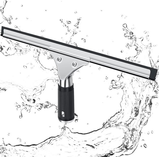 Professioneller Fensterabzieher Mit Gummilippe, 30 Cm, Schwarz, Für Dusche, Badezimmer, Spiegel, Glasreinigung, Fensterreinigung, Duschabzieher