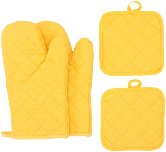 Hitzebeständige Handschuhe, 4er-set, Hochtemperaturbeständig, Einfarbig Schwarz