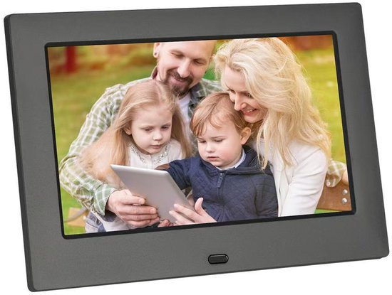 Digitaler 7-zoll-fotorahmen Mit Schwarzem Rand, Unterstützt Die Wiedergabe Von Videos Von Einer Sd-karte, Kalenderansicht Und Weckerfunktion.