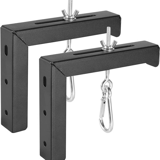 Set Mit 2 Schwarzen L-förmigen Universal-projektorhalterungen Mit Schiebeschlitz Und Aufhängehaken Zur Wand Und Deckenmontage Für Und Zubehör