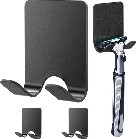 Rasiererhalter Für Die Dusche, 5er-set, Edelstahl, Rasiererhalter Für Das Badezimmer, Kein Bohren Erforderlich (schwarz).