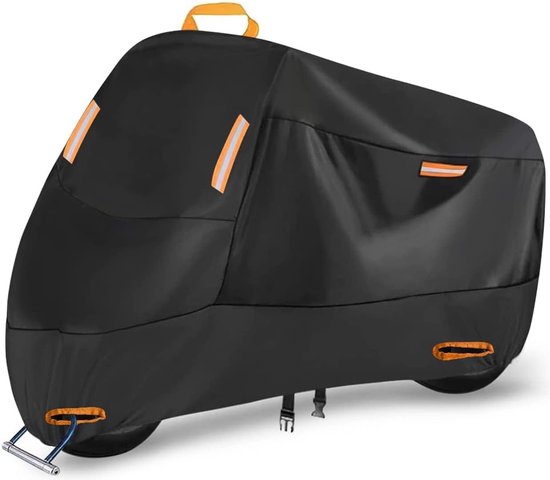 Motorradabdeckung Rollerabdeckung 200 X 90 X 100 Cm Polyester Schwarz Und Orange 2 Belüftungslöcher Wasserdicht Für Den Innen Und Außenbereich Cm 160
