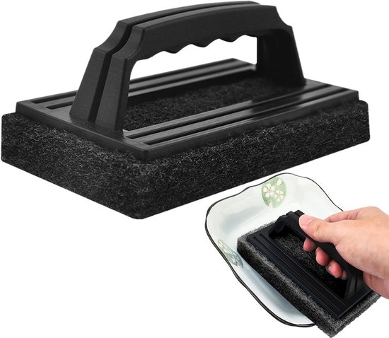Grillbürste – Grillreinigungsset – Ergonomischer Griff – 15,5 Cm Länge – Schwarz