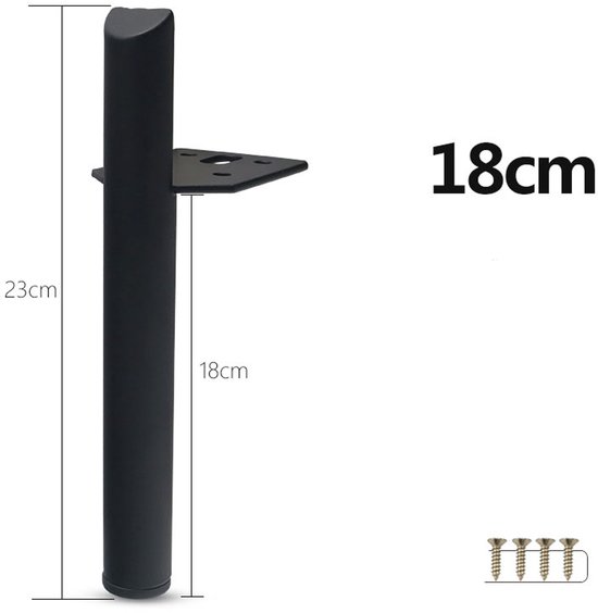 Möbelbeine Für Badezimmerschränke, Sofas, Couchtische Und Schränke – Schwarz, 18 Cm