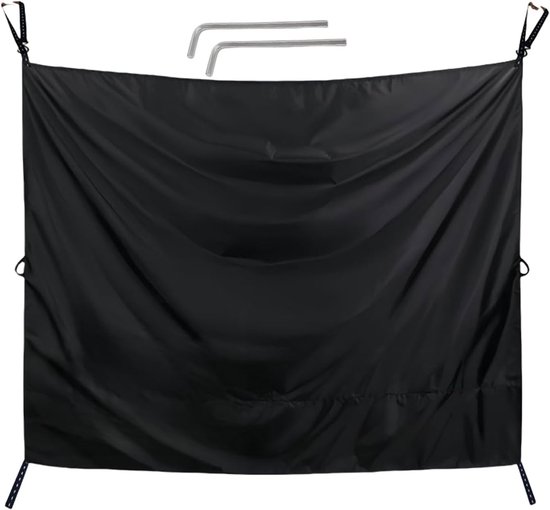 Duschvorhang Für Die Hintertür – Sichtschutz – Außendusche – Magnethaken – 187 X 229 Cm – Schwarz