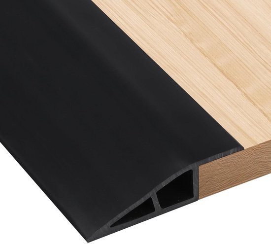 Selbstklebende Pvc-bodenübergangsleiste, Schwarz, 5 Cm Breit – Bodenübergangsprofil 1 Cm – Schwelle Für Bodenhöhenunterschiede