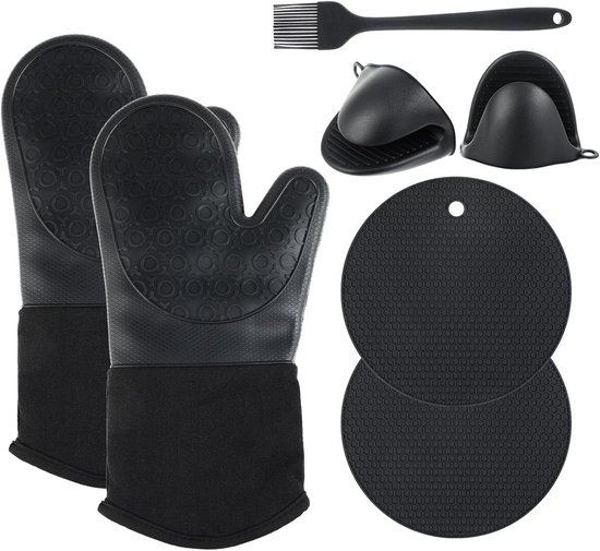 Ofenhandschuhe Hitzebeständige Matten 6er-pack Silikon-küchenhandschuhe Hitzebeständig Bis 230 C Perfekt Zum Grillen Backen Und Für Den Backofen