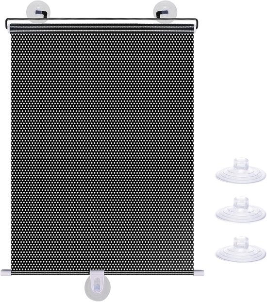 Ausziehbares Rollo Mit 3 Saugnäpfen Schwarzes Verdunkelungsrollo Tragbarer Vorhang Geeignet Für Zuhause Schlafzimmer Auto Schwarz 50 X 125 Cm 1