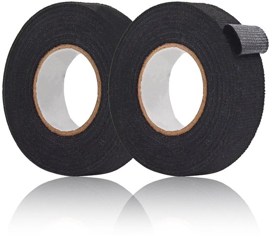 Schwarzes Klebeband Für Kfz-kabelbäume, Selbstklebendes Gewebe, Textilband, Isolierband, Schwarz, Für Kfz-kabelbäume (19 Mm X 15 M)