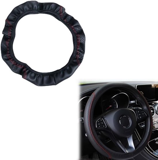 Autolenkradbezug Wasserdicht Elastischer Lederlenkradbezug Rutschfester Lenkradbezug Für Fahrzeuge Universelles Lenkradzubehör Mit Einem Von Cm 37