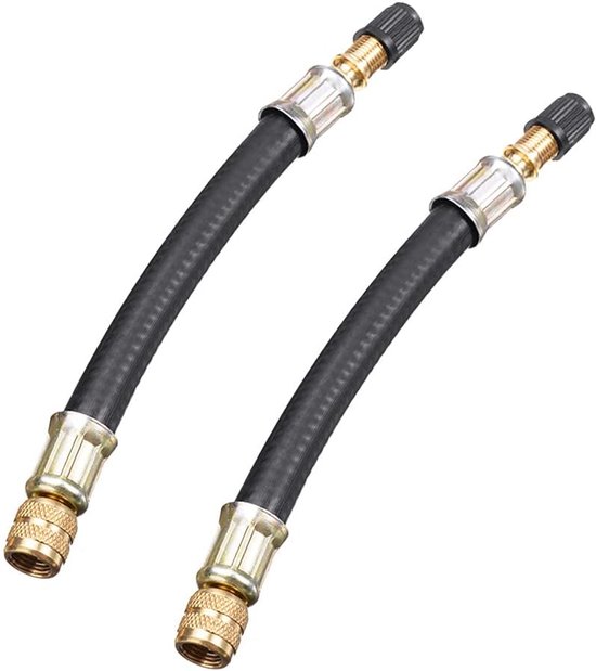 Reifenpumpen-verlängerungsschlauch 16 Cm 2 Flexible Ventilverlängerungen Schwarze Ventilverlängerung Mit Kappen Gummiventiladapter Für Wohnmobil
