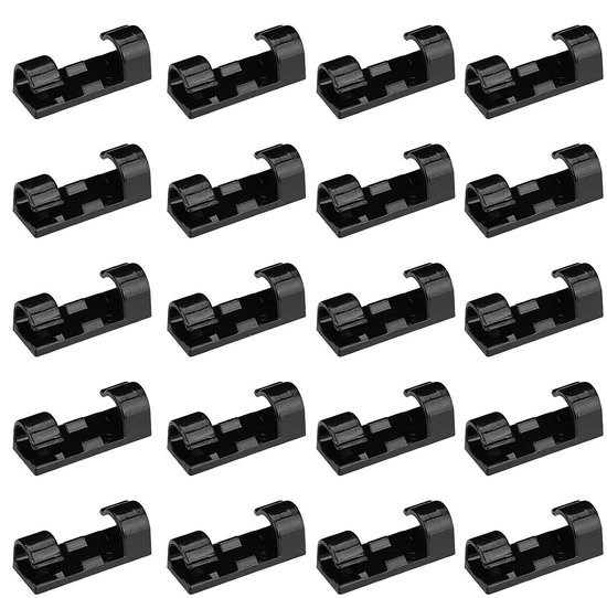 Kabelclips – Kabelhalter – Kabelmanagement – Selbstklebend – 3 X 11 X 7 Cm – Schwarz