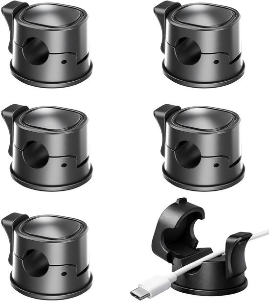 Selbstklebende Kabelhalter – Drehclips – Kabelmanagement Für Den Schreibtisch – Einhand-federmechanismus – 3 X 3 X 2 Cm – Schwarz
