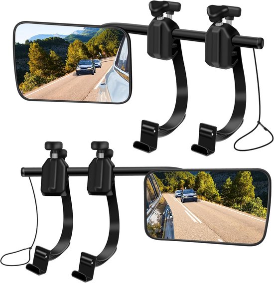 Universeller Wohnwagenspiegel – Außenspiegel Für Wohnmobile – Sicher Fahren – 360° Verstellbar – 2 Stück – Schwarz