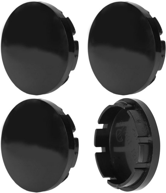 Allecto - Radnabenkappen - Universelle Schwarze Radnabenkappen - 56 Mm - Abs-kunststoff - Autozubehör - 4 Stück - Ersatzteile - Radunterseite..