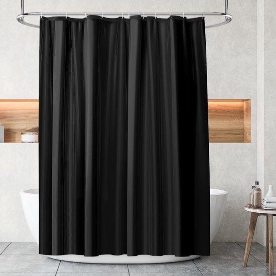 Solidchoice Dailygoody Duschvorhang Schimmelresistent Wasserdicht Und Strapazierfähig Schwarz Badezimmervorhang 180 X 180 Cm Geeignet Für