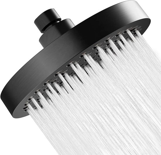 Regenduschkopf – Luxus-duschkopf – Entspannendes Duscherlebnis – Einfache Installation – 15 Cm – Schwarz