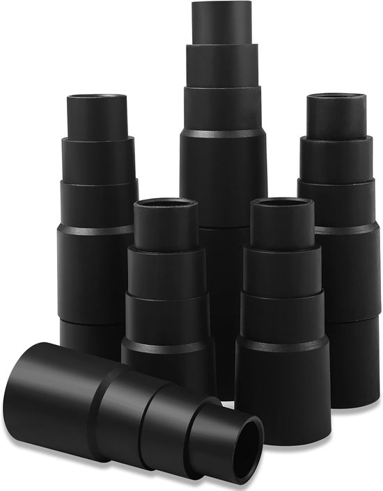Staubsaugerschlauchadapter, 4-lagig, Schwarz – Schlauchreduzierstück 25 Mm Auf 42 Mm – 6 Stück