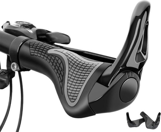 Ergonomische, Rutschfeste Mtb-fahrradgriffe – 222 Mm Fahrradgriffe Für Mountainbike, Trekkingrad, E-bike, Rennrad Mit Gummilenker (schwarz)