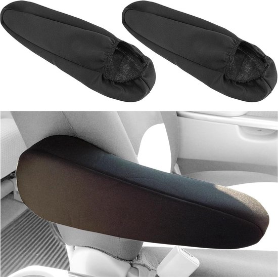 Auto-armlehnenbezug - 2er-set, Schwarz - Weicher, Elastischer Bezug - Auto-innenausstattung.
