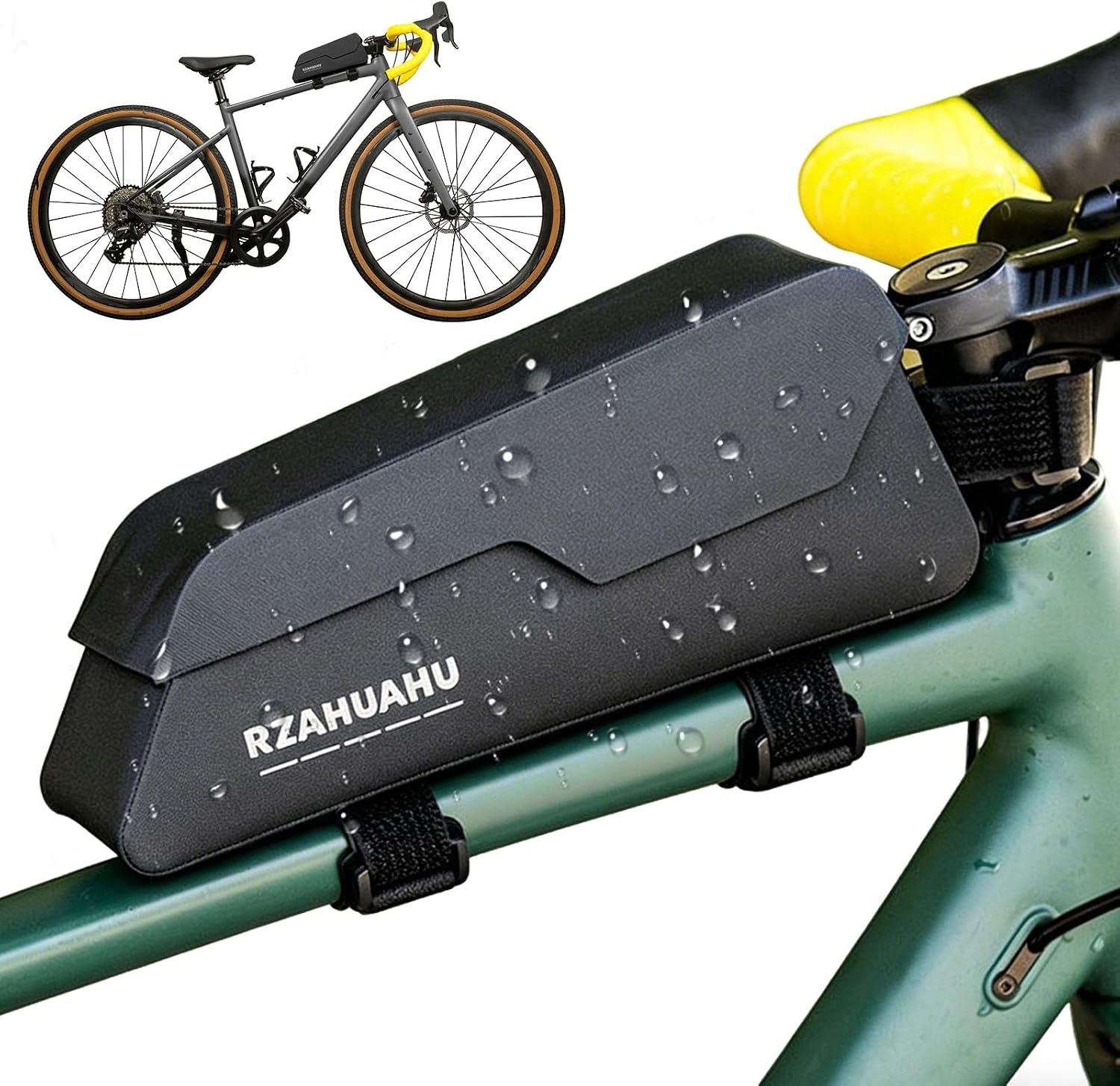 Fahrradrahmentasche (1 Liter), Magnetische, Wasserdichte Oberrohrtasche, Mtb-tasche Mit Schrauben, Rennradzubehör, 25 X 10 X 6 Cm, Schwarz