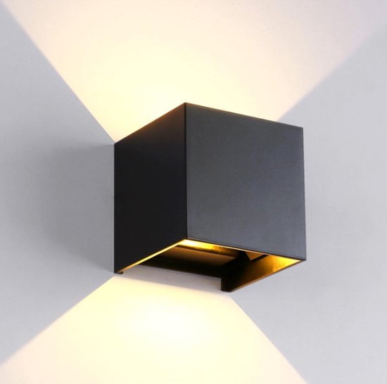 Wandleuchte – Würfelleuchte – Außenleuchte – Für Drinnen Und Draußen – Schwarz – Industriell – Led-lampe – 10×10 Cm – 12 Watt