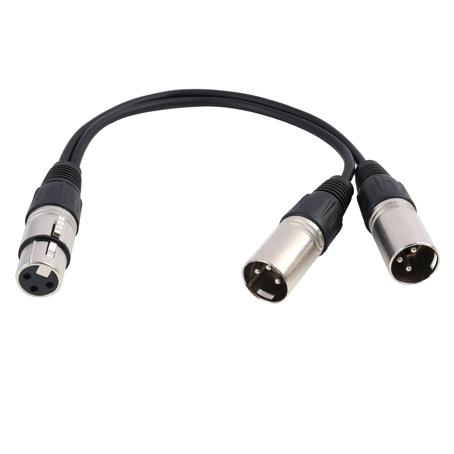 30 Cm Xlr-y-splitterkabel, 3-poliger Xlr-buchse-auf-2-poliger Xlr-stecker-adapter, Professionelles Mikrofonkabel Für Mischpulte, Studios, Dmx-beleuchtung Und Audiosysteme